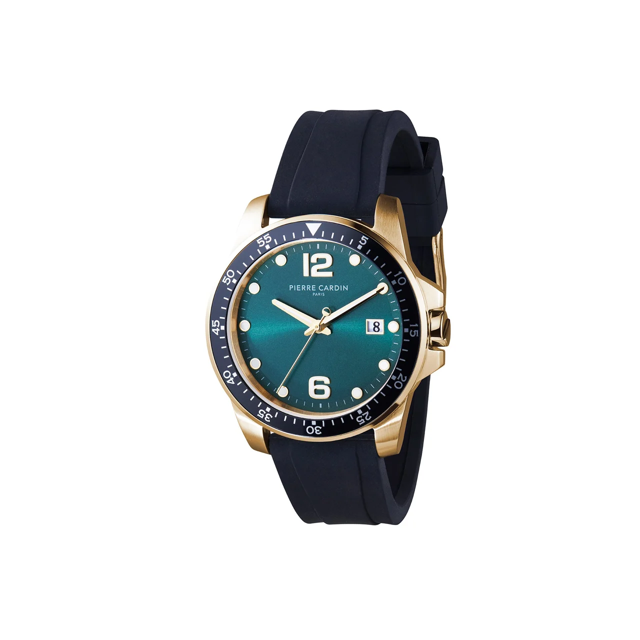 NATION Éclat Gold Watch with Rubber strap and Green dial CNI.0037 40 mm kol saati