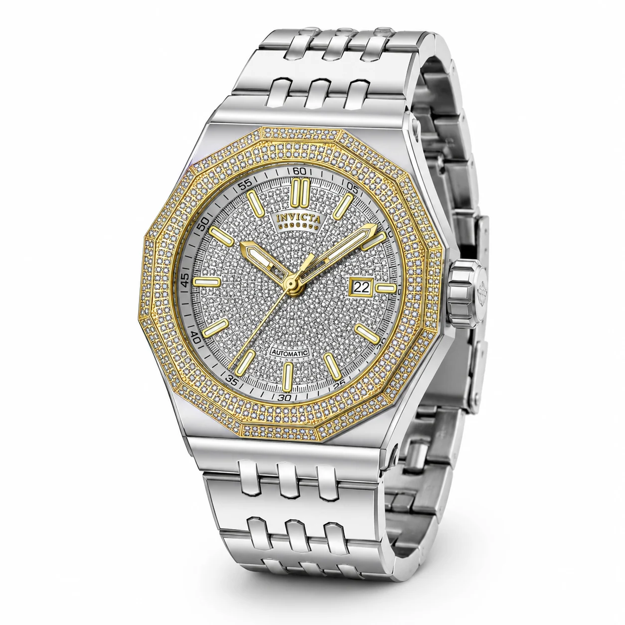 Invicta Reserve Akula Dynasties 3.27 Carat Diamond Automatic Watch - 48mm. Steel (50443) 48 mm kol saati