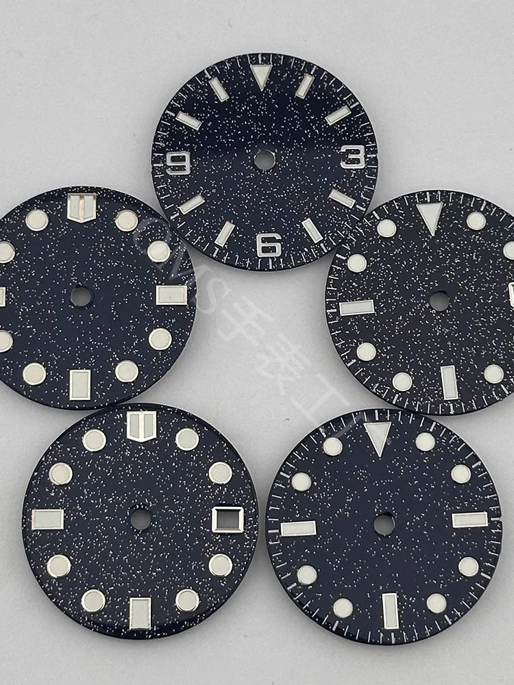 Tandorio Watches Starry Dial with markers Night Sky Watch Dial for NH35 NH36 NH38etc Lumunious Marker 6012722886405 28.5 mm kol saati