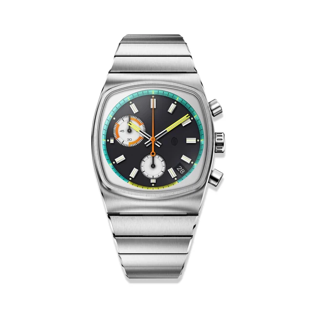 Brew Watches Metric - Retro Dial Chronograph Watch METRIC-BLK kol saati