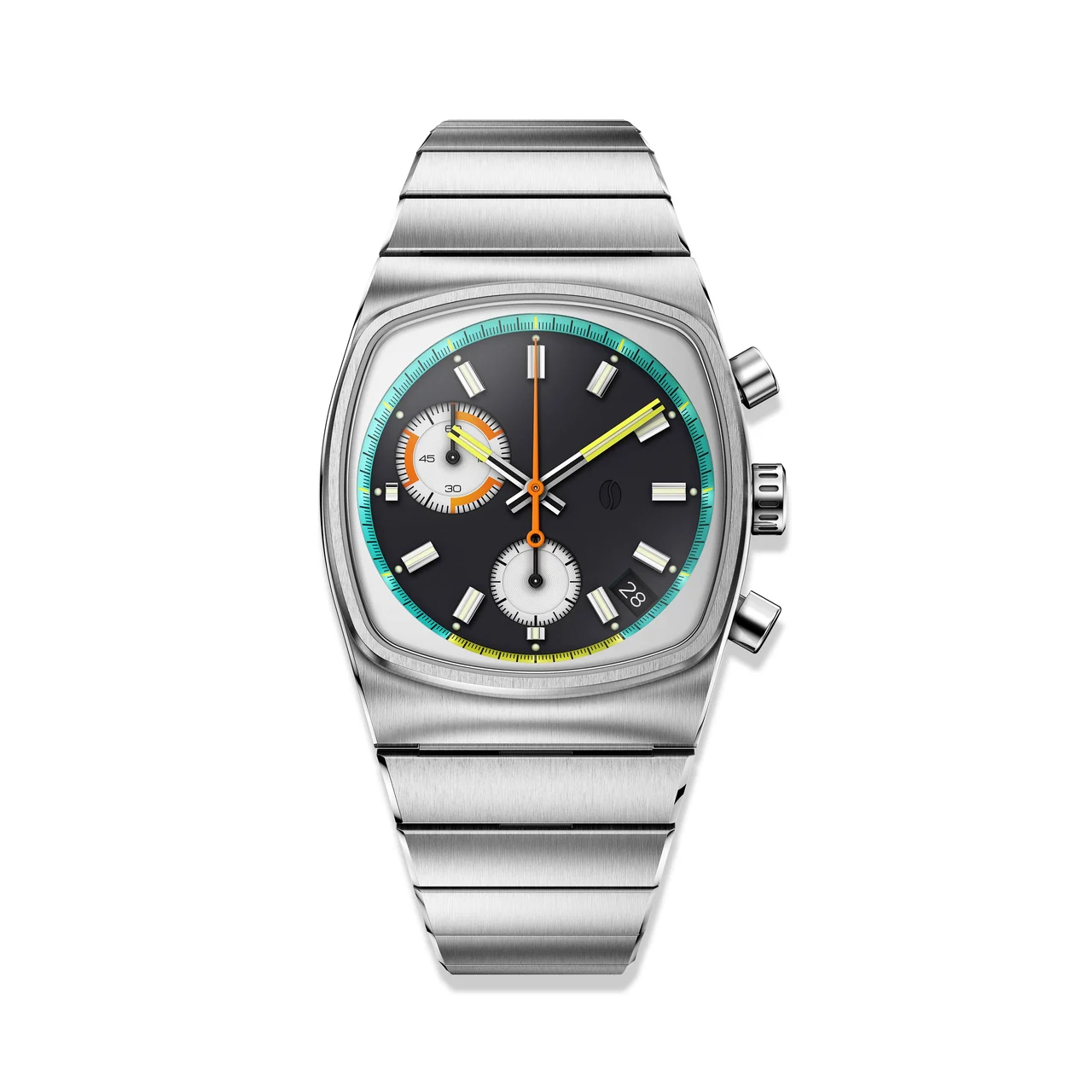 Brew Watches Metric - Retro Dial Chronograph Watch METRIC-BLK 36 mm kol saati