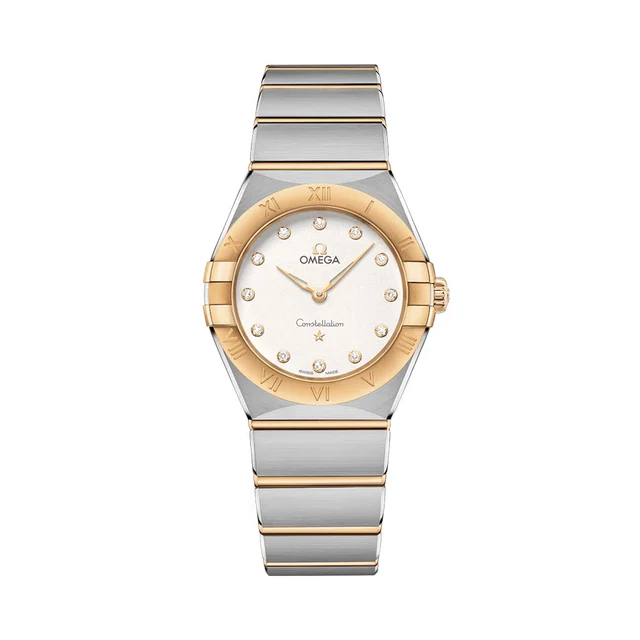 OMEGA Constellation Quartz Yellow Gold and Steel 28mm - White on Bracelet O13120286052002