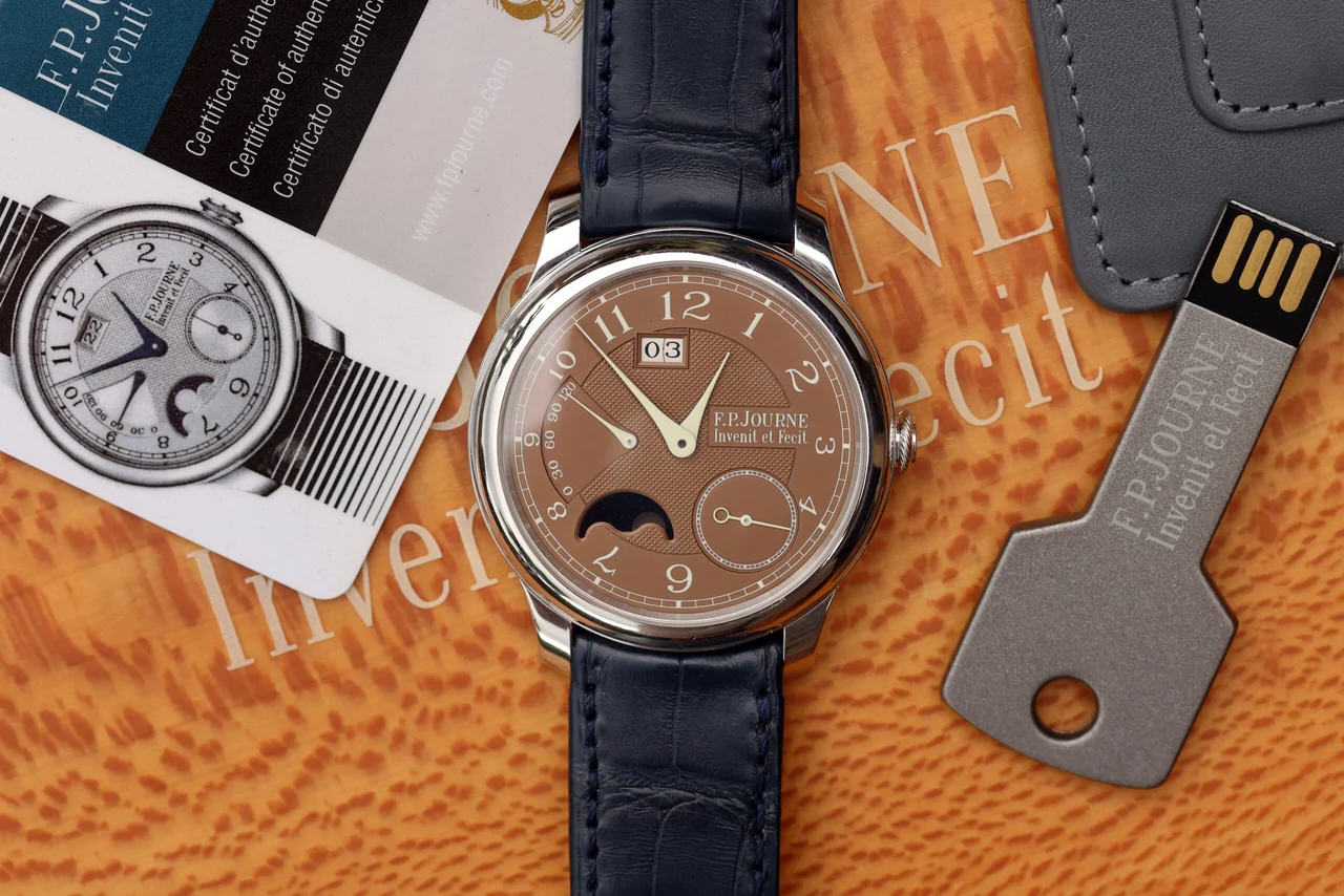 F.P. Journe Automatique Lune Havana in Platinum, 40mm 40 mm kol saati