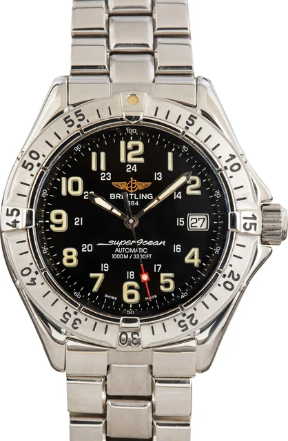 Breitling Superocean Ref A17040 Black Dial kol saati