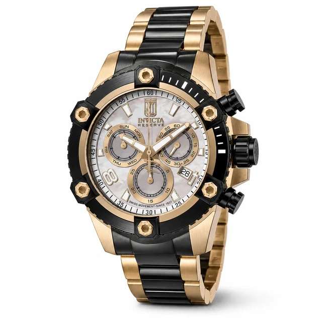 Invicta Imperix Swiss Ronda Z60 Caliber Watch w/ Mother of Pearl Dial - 50mm, Black, Rose