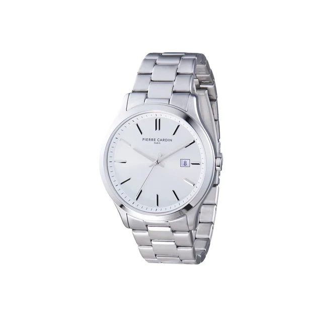 Épinettes Essential Stainless Steel Watch with Silver Dial and Metal Links Strap CQI.0004