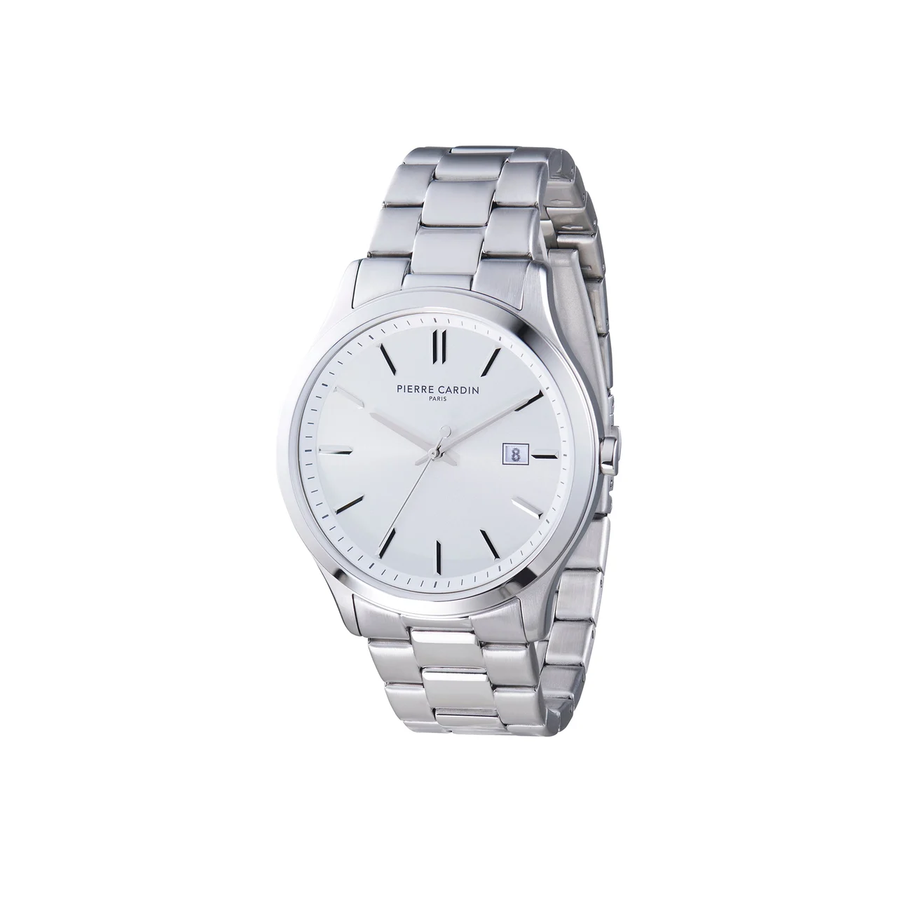 Épinettes Essential Stainless Steel Watch with Silver Dial and Metal Links Strap CQI.0004 42 mm kol saati