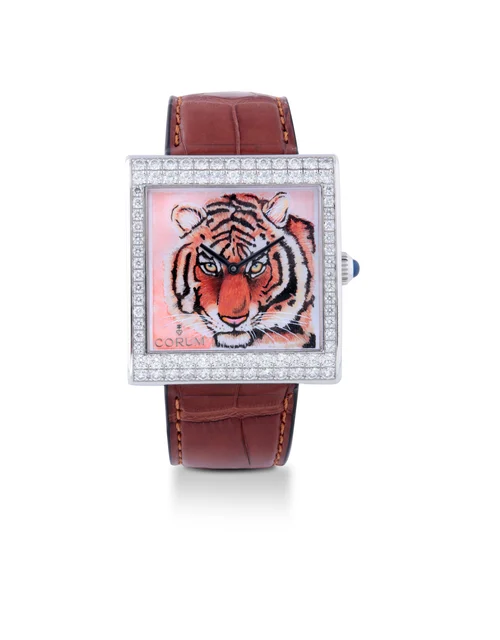 Corum Buckingham Tiger Dial White Gold 138.182.69 kol saati