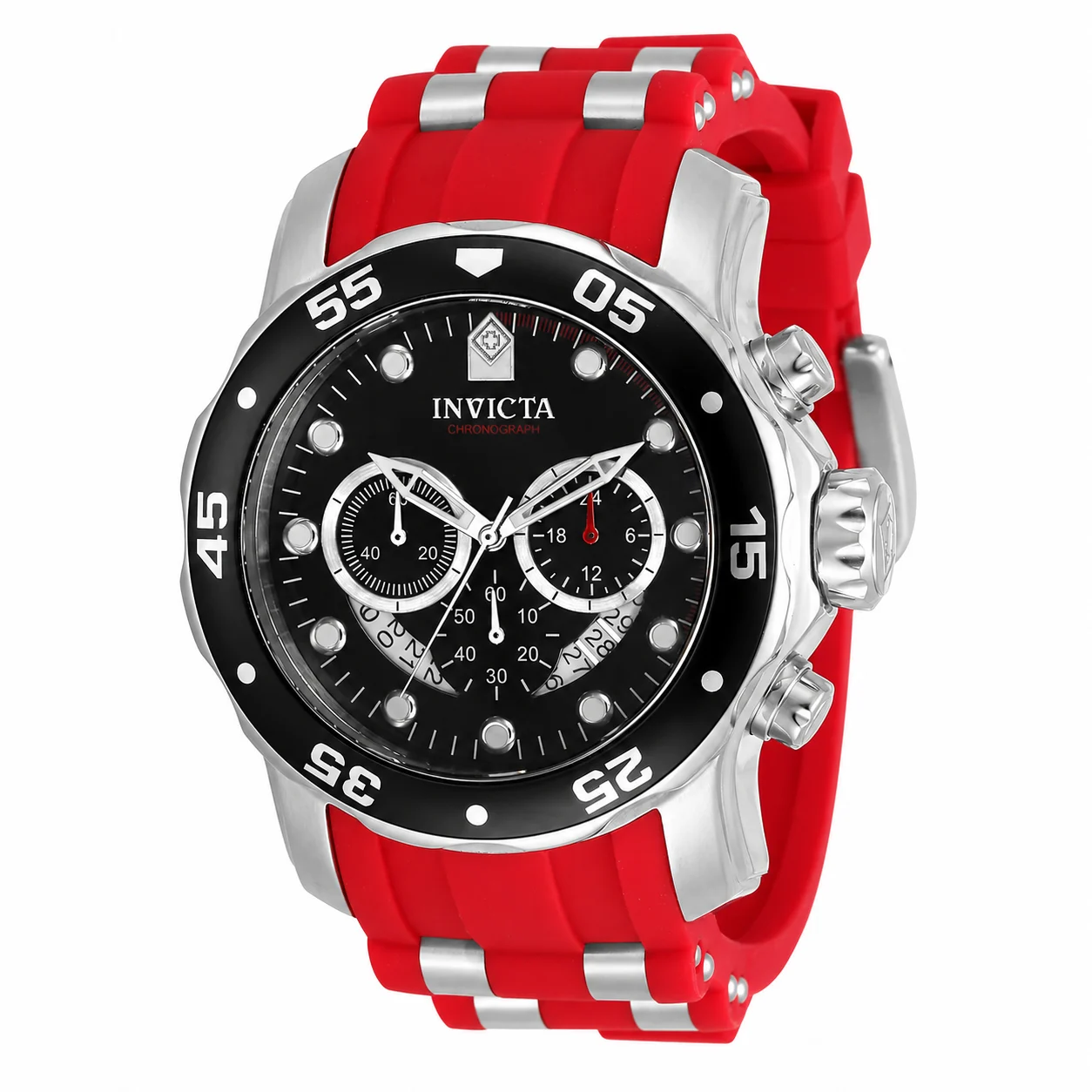 Invicta Pro Diver SCUBA Watch - 48mm. Steel. Red (34009) 48 mm kol saati