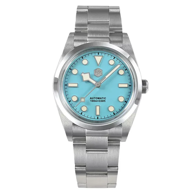 San Martin Watches San Martin Automatic Dress Watch with Light Blue Dial #SN021-A kol saat