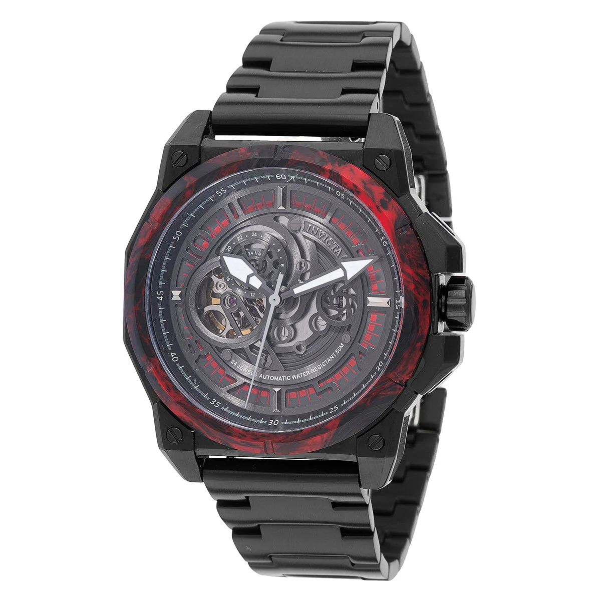 Invicta Rally Automatic Watch w/ Skeleton Dial - 43mm, Black (69510) 43 mm kol saati