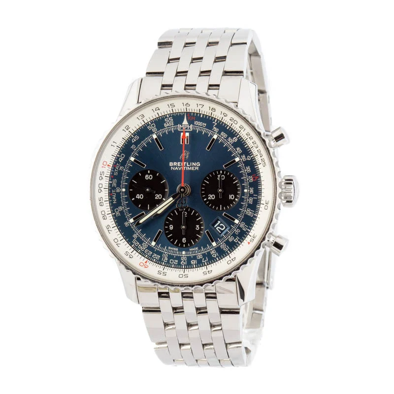 Breitling Navitimer 1 B01 Chronograph Blue Dial AB0121211C1A1 43 mm kol saati