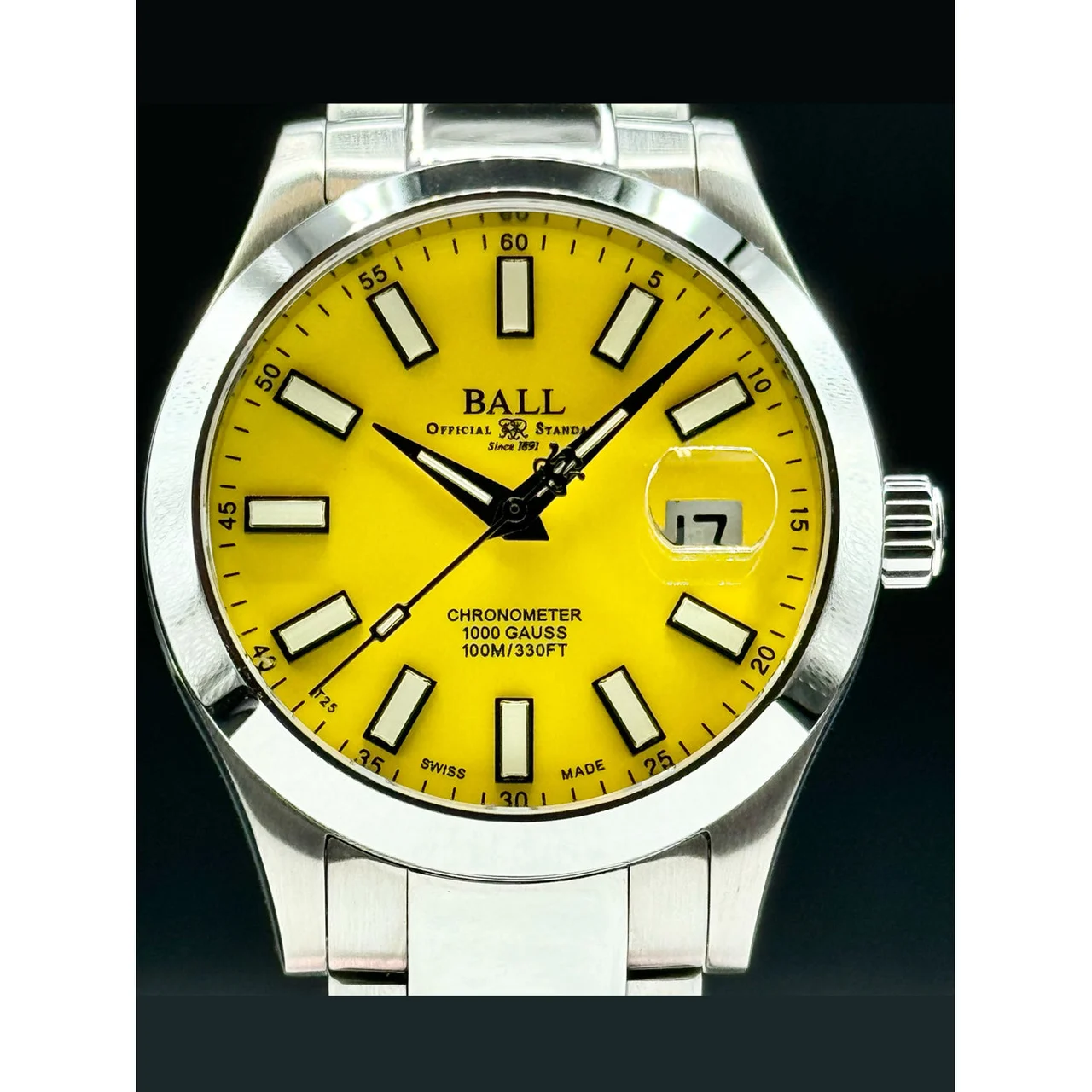 Ball Engineer III Marvelight Chronometer Yellow Dial Limited Edition of 100 Pieces 210000056016 40 mm kol saati