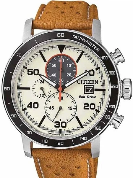 Citizen Eco-drive Chronograph Watch with 60-Minute Stopwatch #CA0641-16X kol saati